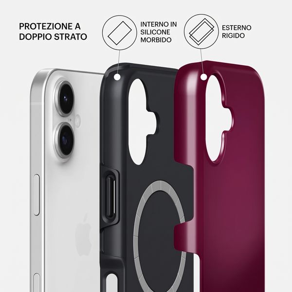 Burga Cover Posteriore Resistente con MagSafe Apple iPhone 17 - Dark Cherry