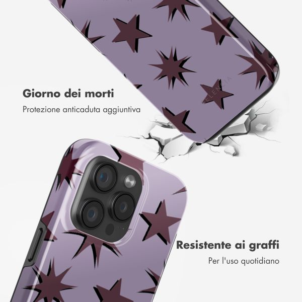 Selencia Cover posteriore Vivid con MagSafe Apple iPhone 15 Pro - Stars Plum Lilac