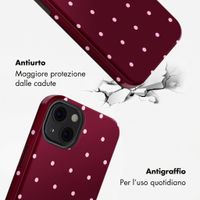Selencia Cover Posteriore Vivid Apple iPhone 13 - Happy Dots Burgundy