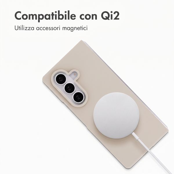 Accezz Cover in silicone liquido con MagSafe Samsung Galaxy Z Fold 8 Ultra - Stone