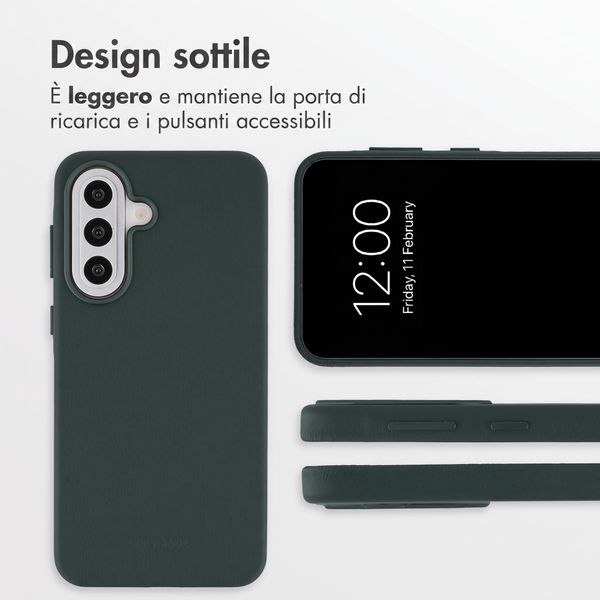 Accezz Cover in Pelle con MagSafe Samsung Galaxy A57 (5G) - Cedar Green