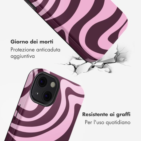 Selencia Cover Posteriore Vivid Apple iPhone 13 - Wavy Swirl Pink Plum