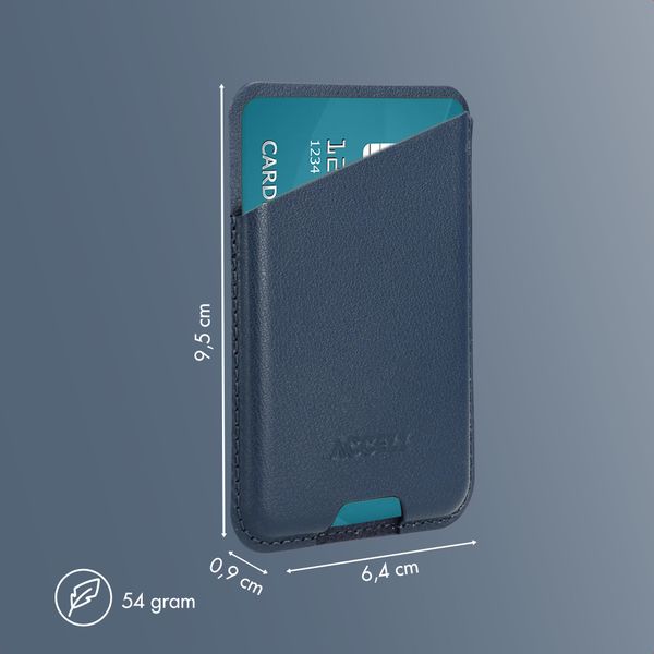 Accezz Portacarte in pelle magnetico - Compatibile con Apple Find My - Nightfall Blue