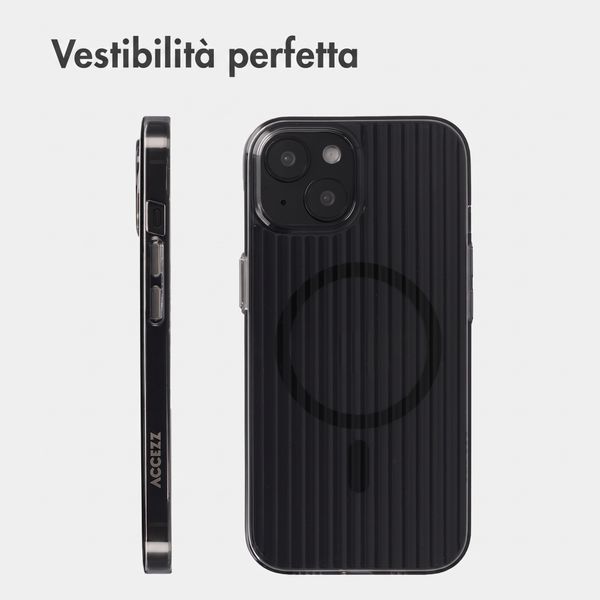 Accezz Cover Lite con MagSafe | Fluted | Apple iPhone 15 - Nero
