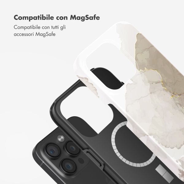 Selencia Cover posteriore Vivid con MagSafe Apple iPhone 15 Pro - Marble Light Brown