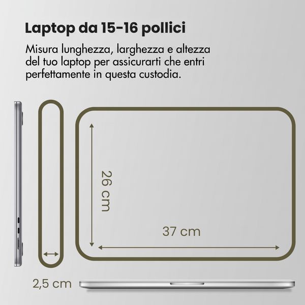 Accezz Cover laptop 15-16 pollici - Verde scuro