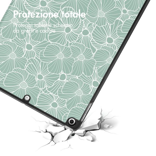 imoshion Cover Trifold Design Apple iPad 9 (2021) 10.2 pollici / iPad 8 (2020) 10.2 pollici / iPad 7 (2019) 10.2 pollici - Botanica