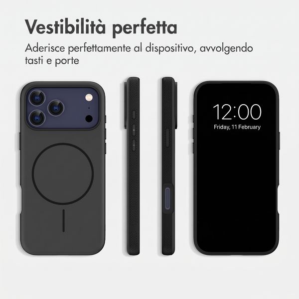 imoshion Cover posteriore Color con Thin MagSafe Ring Apple iPhone 17 Pro Max - Nero