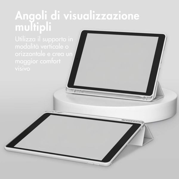 Accezz Cover a libro in silicone Smart Apple iPad 9 (2021) 10.2 pollici / iPad 8 (2020) 10.2 pollici / iPad 7 (2019) 10.2 pollici - Grigio