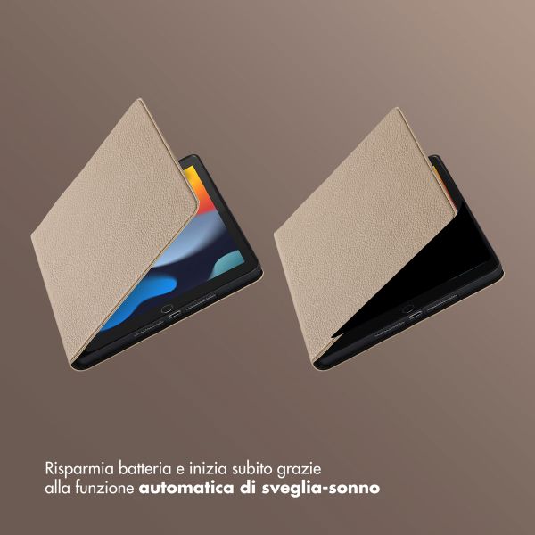 Selencia Cover Riva Apple iPad 9 (2021) 10.2 pollici / iPad 8 (2020) 10.2 pollici / iPad 7 (2019) 10.2 pollici - Beige