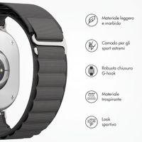 Accezz Cinturino in nylon Alpine Samsung Galaxy Watch 9 (40/44mm) / Watch 8 (40/44mm) / Classic (46mm) - Nero