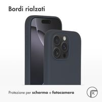 Accezz Cover in silicone liquido con MagSafe Apple iPhone 16 Pro - Blu scuro