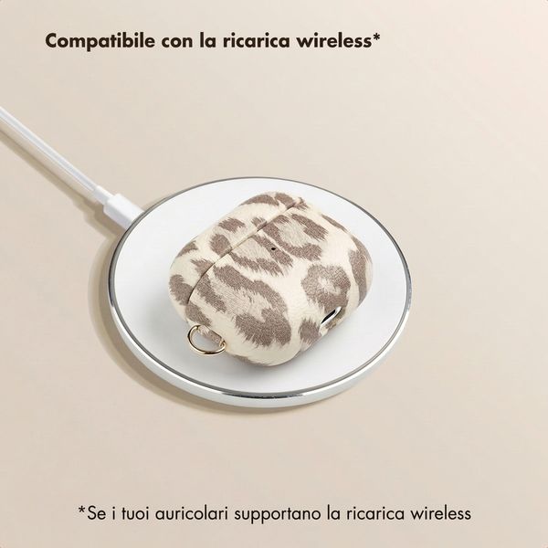 Selencia Cover Sabi stampa pantera  Apple Airpods 3 - Soft Ivory