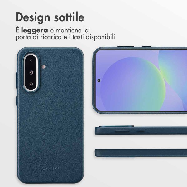 Accezz Cover in Pelle con MagSafe Samsung Galaxy A36 / A56 - Nightfall Blue
