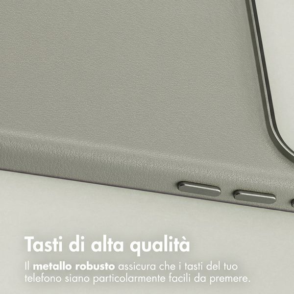 Accezz Cover in Pelle con MagSafe Apple iPhone 18 Pro / 17 Pro - Light Grey