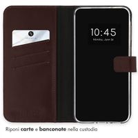Selencia Cover a libro in vera pelle Samsung Galaxy A37 (5G) - Marrone scuro