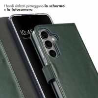 Selencia Cover a libro in vera pelle Samsung Galaxy S25 Plus - Verde