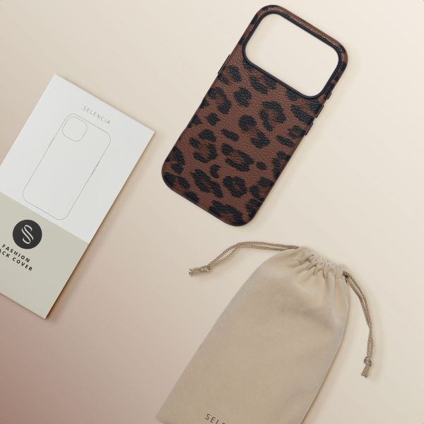 Selencia Cover Sabi Stampa pantera con MagSafe Apple iPhone 17 Pro - Mocha Brown