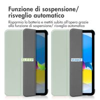 imoshion Cover a libro Trifold Apple iPad 11 (2025) 11 pollici A16 / iPad 10 (2022) 10.9 pollici - Verde chiaro