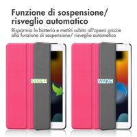 imoshion Cover a libro Trifold Apple iPad 9 (2021) 10.2 pollici / iPad 8 (2020) 10.2 pollici / iPad 7 (2019) 10.2 pollici - Pink