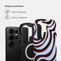 Selencia Cover Vivid Wavy con MagSafe Samsung Galaxy S26 Ultra - Dream Swirl Chocolate