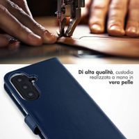 Selencia Cover a libro in vera pelle Samsung Galaxy A57 (5G) - Blu scuro