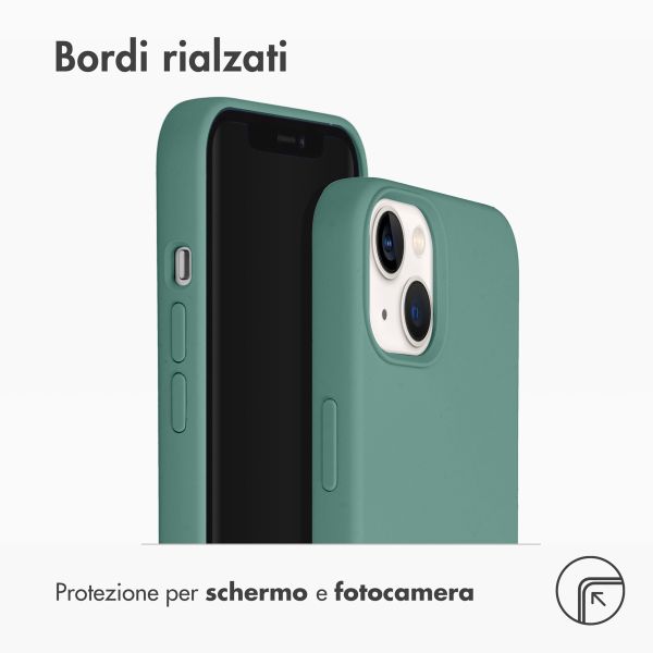 Accezz Cover in silicone liquido con MagSafe Apple iPhone 14 / 13 - Verde scuro