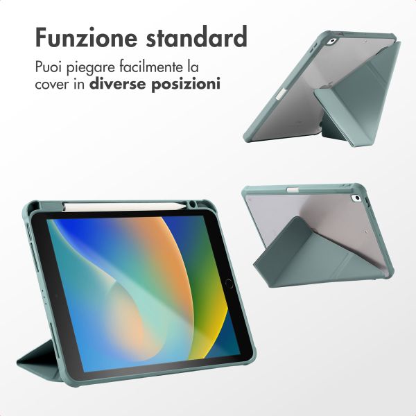 imoshion Cover Origami Apple iPad 9 (2021) 10.2 pollici / iPad 8 (2020) 10.2 pollici / iPad 7 (2019) 10.2 pollici - Verde scuro