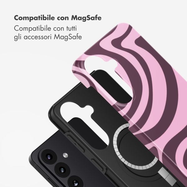 Selencia Cover posteriore Vivid con MagSafe Samsung Galaxy S26 - Wavy Swirl Pink Plum