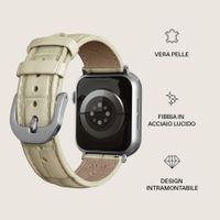 Burga Cinturino in vera pelle Apple Watch | 38/40/41/42 mm - Buttermelt / Silver