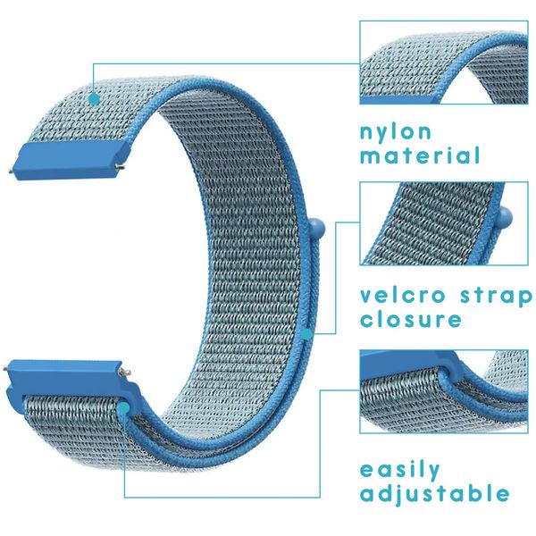 imoshion Cinturino in nylon Samsung Galaxy Watch 4 / 5 / 6 / 7 / FE (20 mm) - Blu