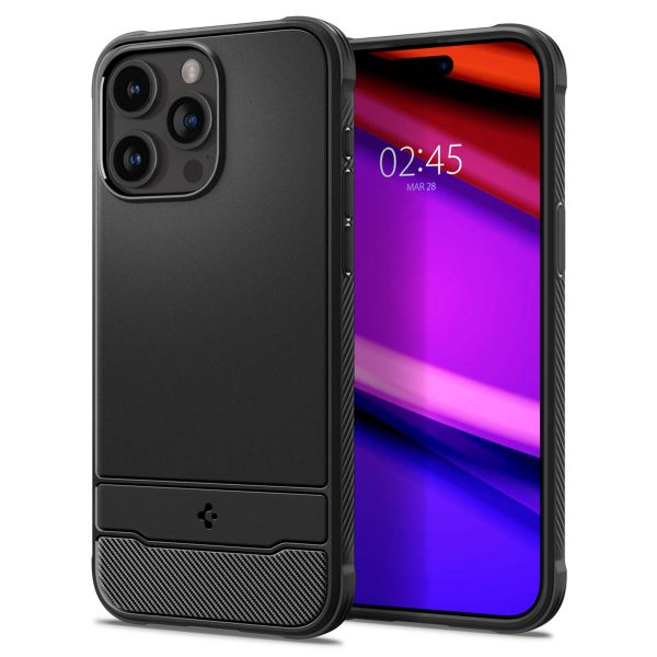 Spigen Cover Rugged Armor con MagSafe Apple iPhone 15 Pro - Nero