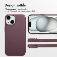 Accezz Cover in Pelle con MagSafe Apple iPhone 15 - Heath Purple