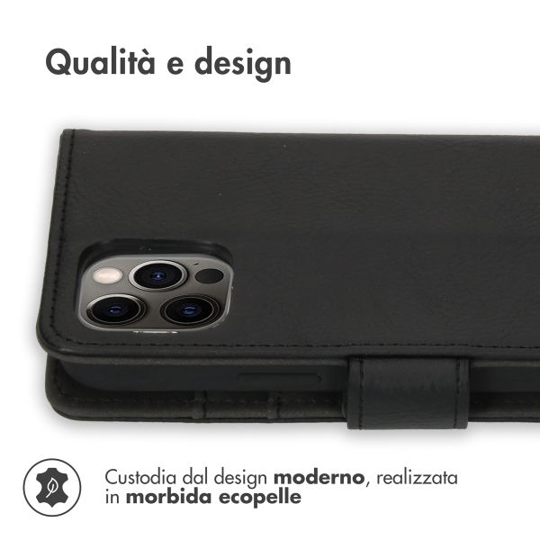 imoshion Cover a libro di Lusso Apple iPhone 12 (Pro) - Nero