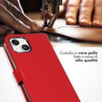 Selencia Cover a libro in vera pelle Apple iPhone 15 - Rosso