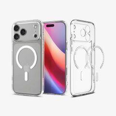 Spigen Cover Posteriore Ultra Ibrida con MagSafe Apple iPhone 17 Pro Max - Clear / White