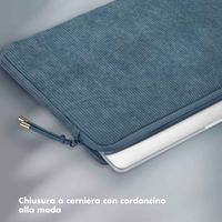 Selencia Cover per laptop in velluto a coste 13-14 pollici - Sleeve per laptop - Slate Blue