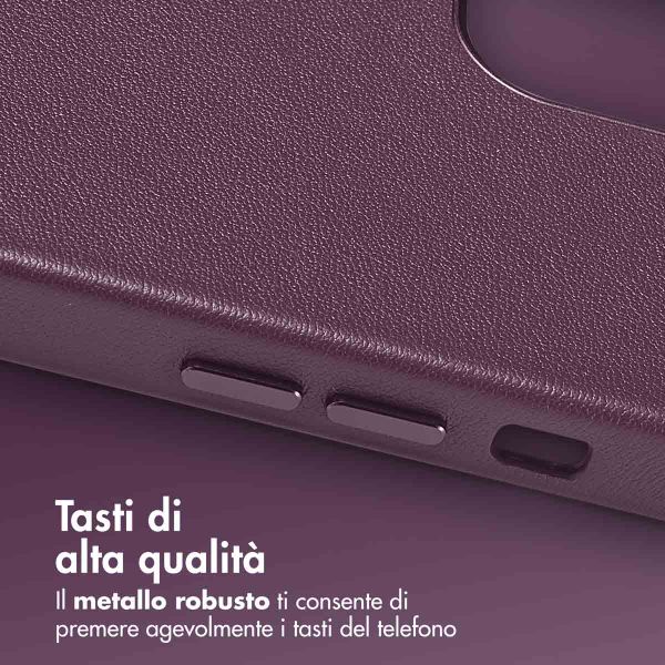 Accezz Cover in Pelle con MagSafe Apple iPhone 12 (Pro) - Heath Purple