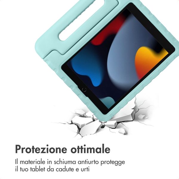 imoshion Cover Posteriore Kidsproof con Maniglia Apple iPad 9 (2021) 10.2 pollici / iPad 8 (2020) 10.2 pollici / iPad 7 (2019) 10.2 pollici - Soft Blue
