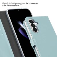 Selencia Cover a libro in vera pelle Samsung Galaxy A36 / A56 - Air Blue