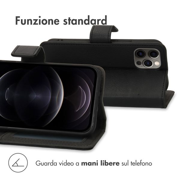 imoshion Cover a libro di Lusso Apple iPhone 12 (Pro) - Nero
