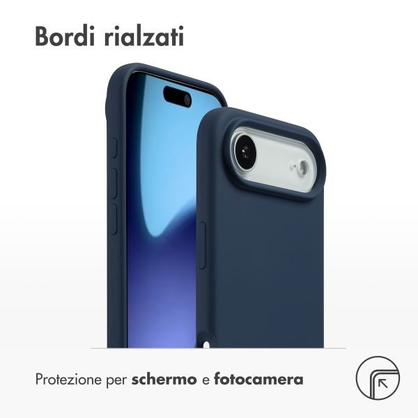 Accezz Cover in silicone liquido con MagSafe Apple iPhone Air - Blu scuro