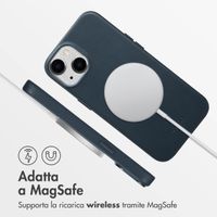 Accezz Cover in Pelle con MagSafe Apple iPhone 14 - Nightfall Blue