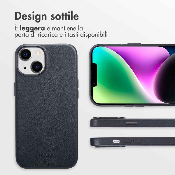 Accezz Cover in Pelle con MagSafe Apple iPhone 14 - Onyx Black