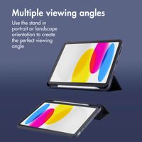 Accezz Cover a libro in silicone Smart Apple iPad 11 (2025) 11 pollici A16 / iPad 10 (2022) 10.9 pollici - Blu scuro
