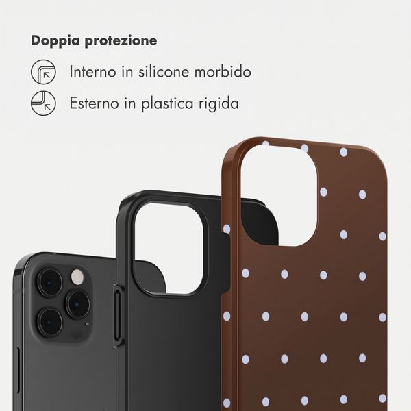 Selencia Cover Posteriore Vivid Apple iPhone 12 (Pro) - Happy Dots Chocolate