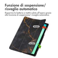 imoshion Cover Trifold Design Samsung Galaxy Tab A11 Plus - Black Marble