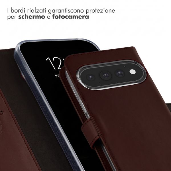 Selencia Cover a libro in vera pelle Google Pixel 11 / 11 Pro - Marrone scuro