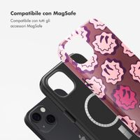 Selencia Cover posteriore Vivid con MagSafe Apple iPhone 13 - Wavy Smiley Pink