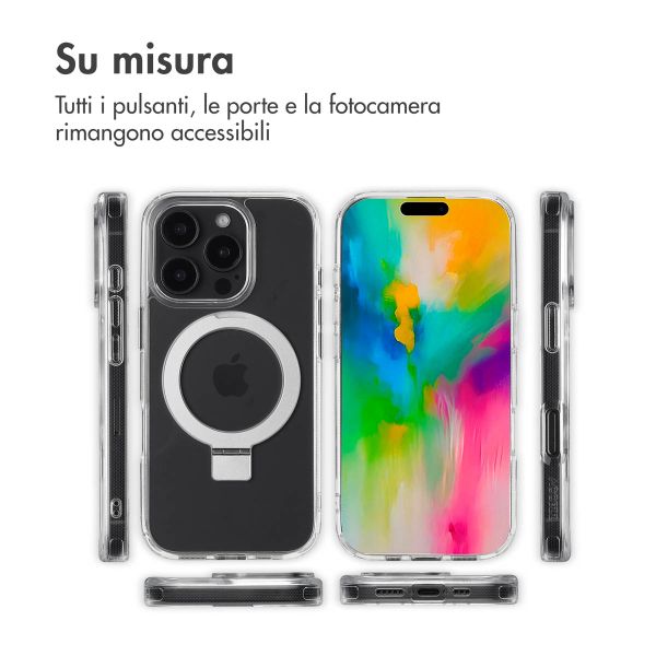 Accezz Cover con anello e supporto con MagSafe Apple iPhone 16 Pro Max - Trasparente